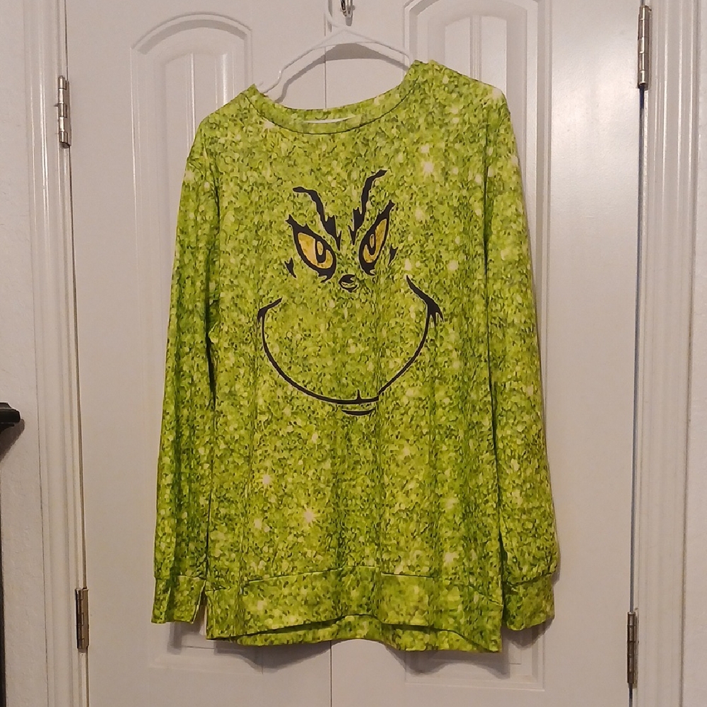 Green Kids Grinch Long Sleeve Shirt